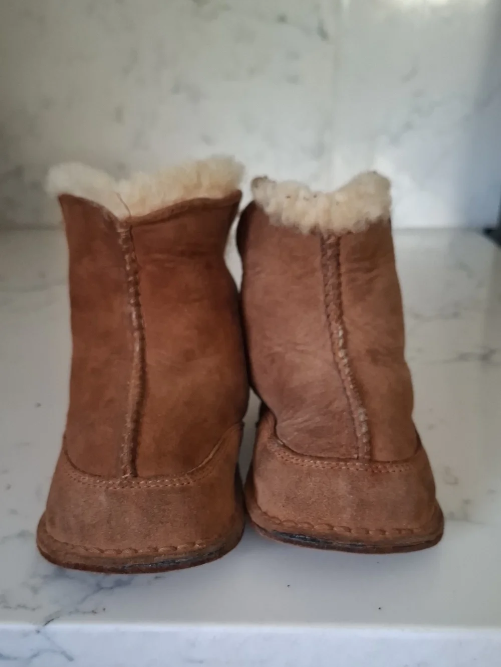UGG Baby Chestnut Suede Shearling-Lined Slippers